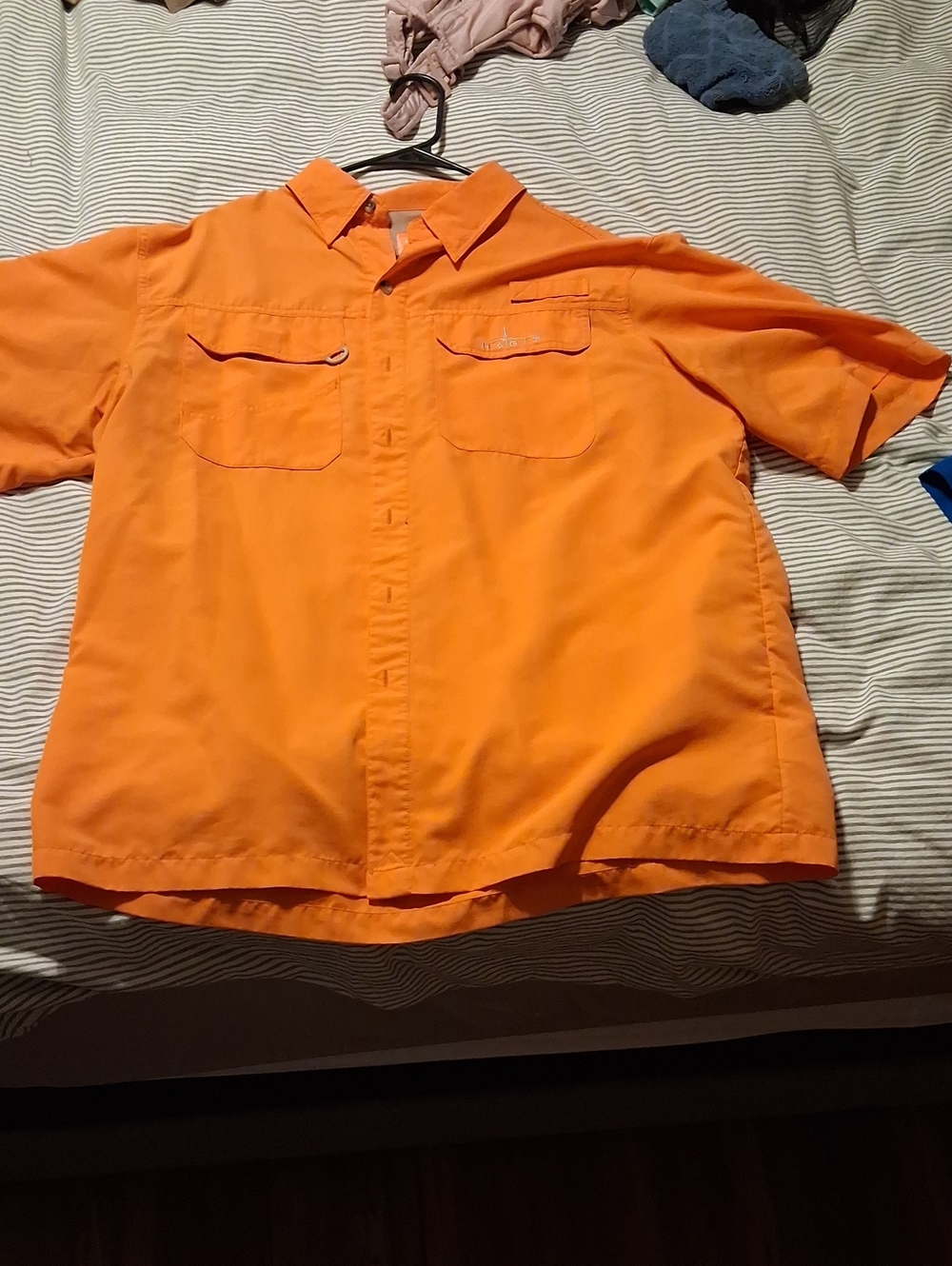 Habit Men's Orange Short-Sleeve Fishing Button-Up Shirt